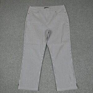 MARIO SERRANI Capri Pants Women‎ L Striped Casual Stretch Pull On